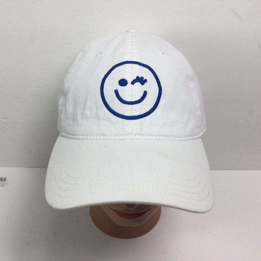 Aerie Wink Emoji hat smiling face white‎ strap back Beach Casual Baseball cap